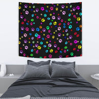 Colorful Paws Print Tapestry-Free Shipping - Deruj.com