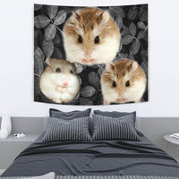 Roborovski Hamster On Black Print Tapestry-Free Shipping - Deruj.com