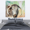 Amazing English Longhorn Cattle (Cow) Print Tapestry-Free Shipping - Deruj.com