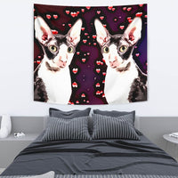 Cornish Rex Cat Love Print Tapestry-Free Shipping - Deruj.com