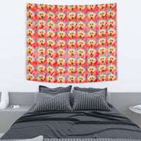 Poodle Dog On Hearts Print Tapestry-Free Shipping - Deruj.com