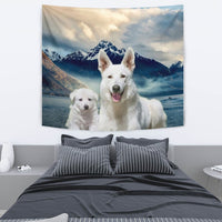 White Shepherd Dog Print Tapestry-Free Shipping - Deruj.com