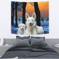Lovely White Shepherd Dog Print Tapestry-Free Shipping - Deruj.com