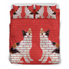 Japanese Bobtail Cat Print On Red Bedding Set-Free Shipping - Deruj.com