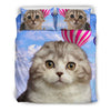 Scottish Fold Cat With Air Balloon Print Bedding Set- Free Shipping - Deruj.com