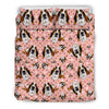 Basset Hound Dog Print Pink Bedding Set-Free Shipping