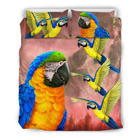 Blue And Yellow Macaw Parrot Print Bedding Set-Free Shipping - Deruj.com