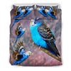 Blue Budgie (Budgerigar) Bird Print Bedding Set-Free Shipping - Deruj.com