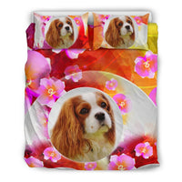Cute Cavalier King Charles Spaniel Dog Floral Print Bedding Sets-Free Shipping - Deruj.com