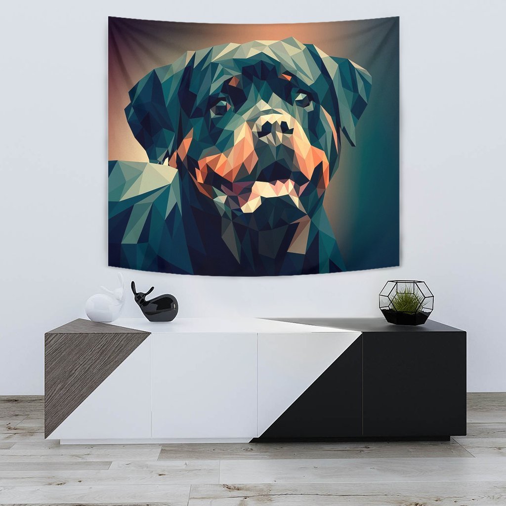 Rottweiler Dog Vector Art Print Tapestry-Free Shipping - Deruj.com