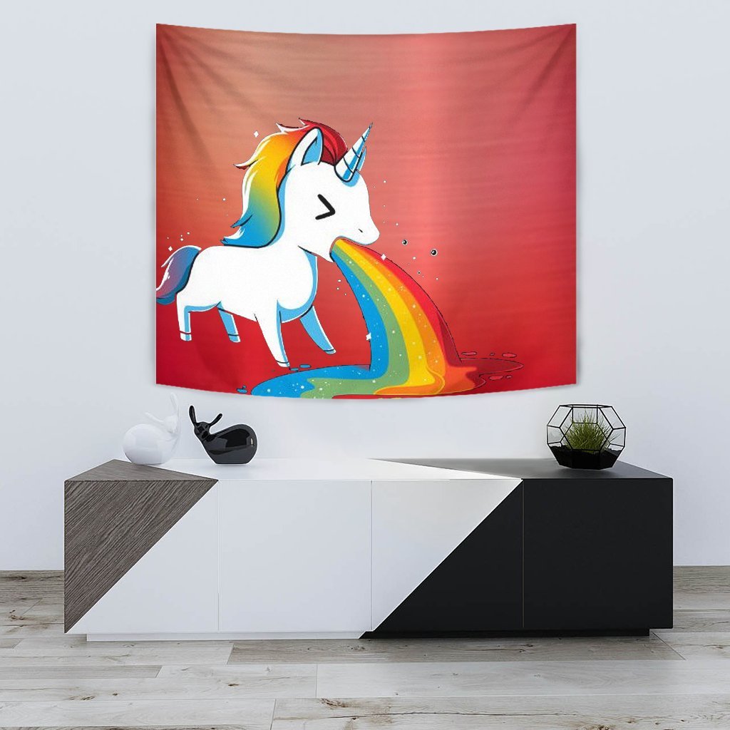 Rainbow Unicorn Print Tapestry-Free Shipping - Deruj.com