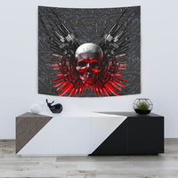 Gun And Skull Print Limited Edition Tapestry-Free Shipping - Deruj.com