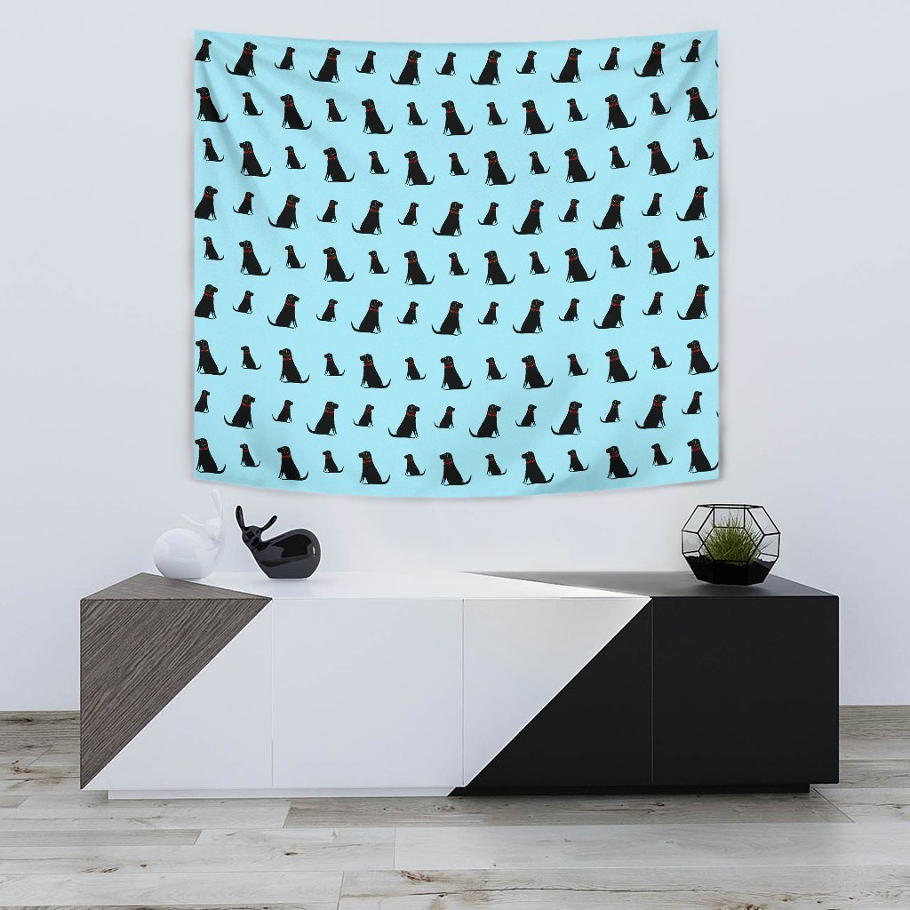 Black Labrador Dog Pattern Print Limited Edition Tapestry-Free Shipping - Deruj.com