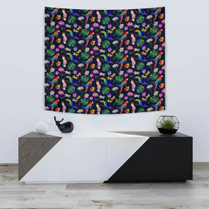 Lovely Parrot Floral Print Tapestry-Free Shipping - Deruj.com