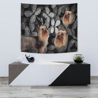Australian Silky Terrier On Black Print Tapestry-Free Shipping - Deruj.com