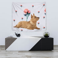 Australian Terrier With Rose Print Tapestry-Free Shipping - Deruj.com