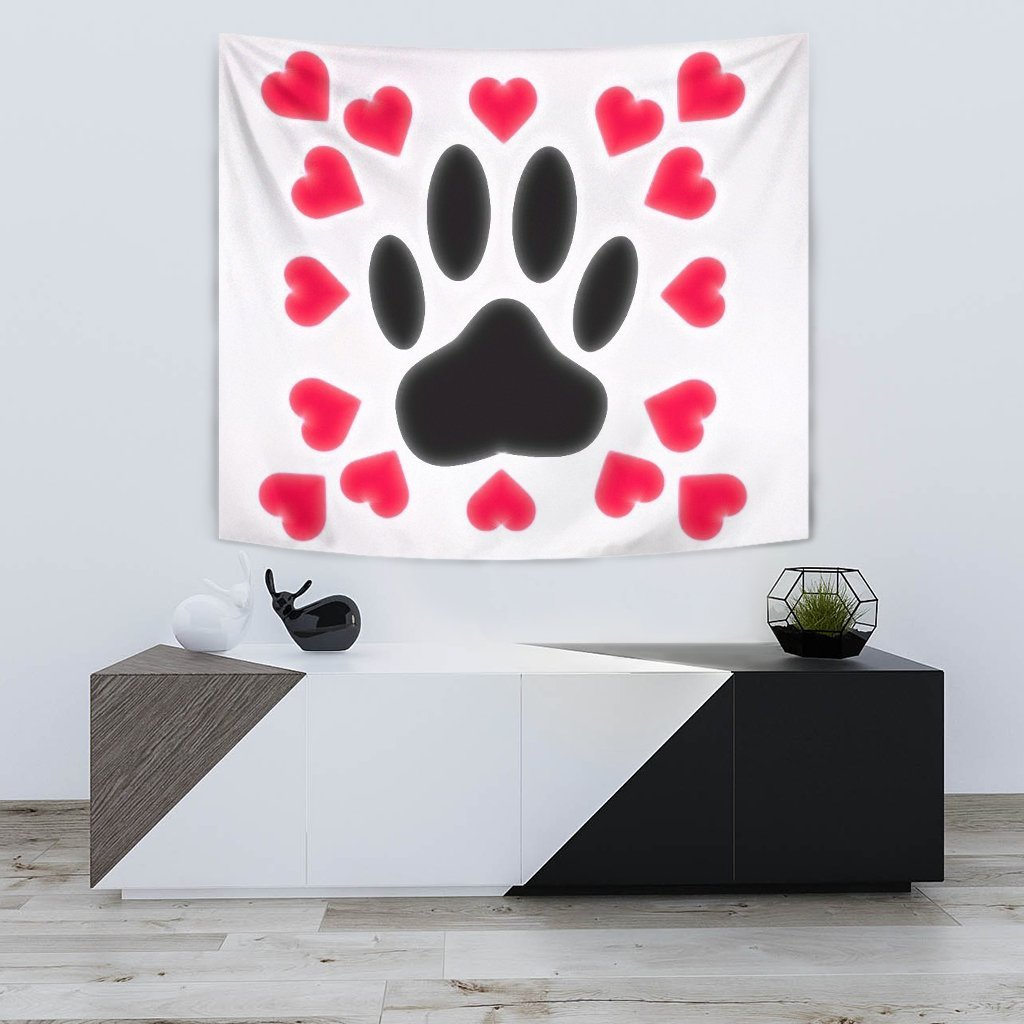 Dog Paws Love Print Tapestry-Free Shipping - Deruj.com