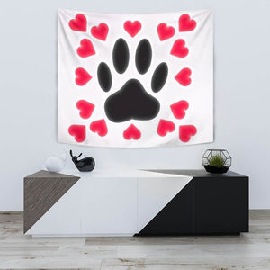 Dog Paws Love Print Tapestry-Free Shipping - Deruj.com