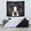 Boston Terrier On Black Print Tapestry-Free Shipping - Deruj.com