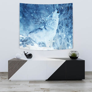 Snowy Wolf Print Tapestry-Free Shipping - Deruj.com