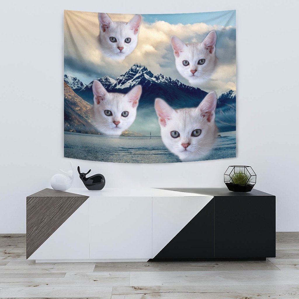 Burmilla Cat On Mountain Print Tapestry-Free Shipping - Deruj.com