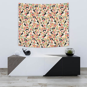 Basenji Dog Floral Print Tapestry-Free Shipping - Deruj.com