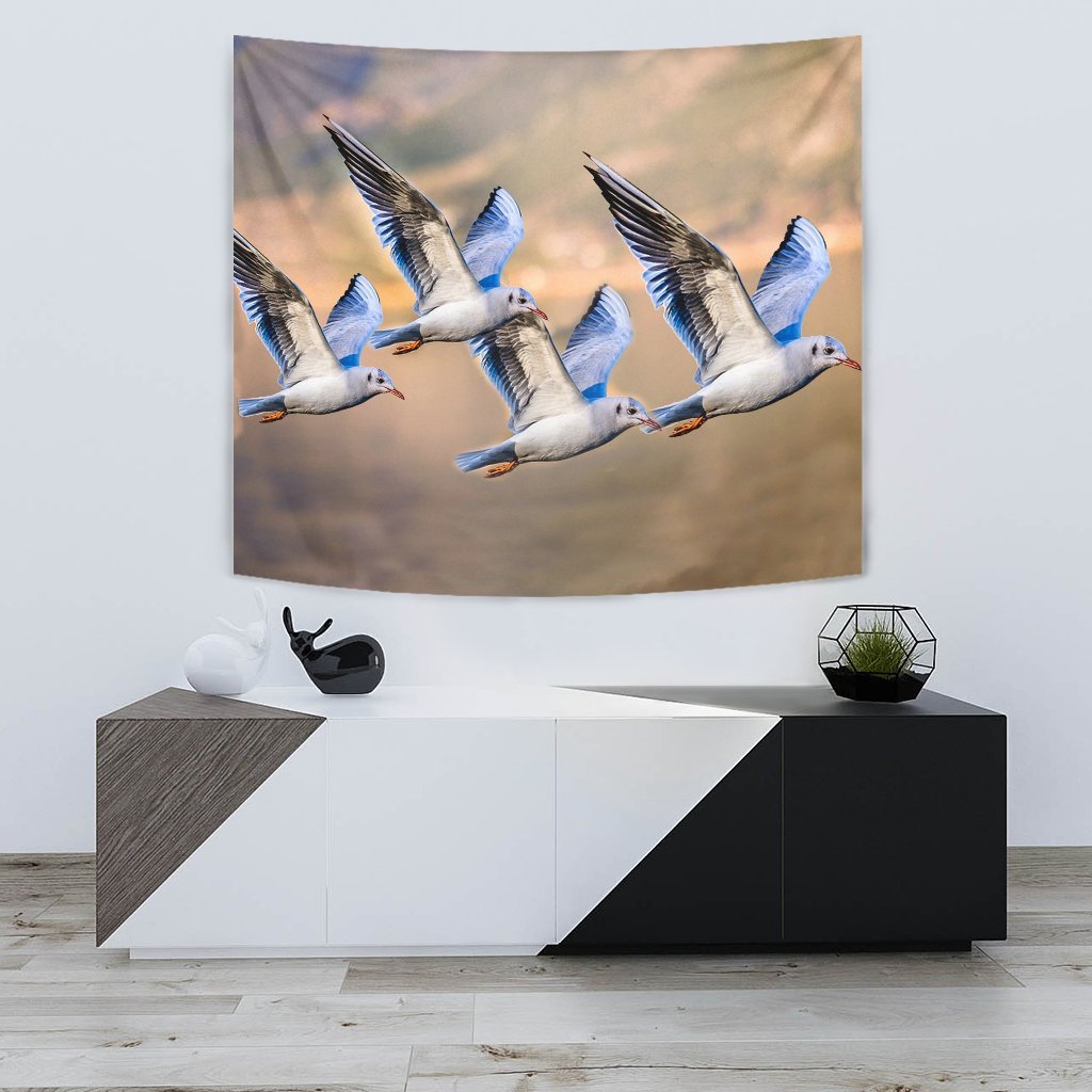 Flying Seagulls Bird Print Tapestry-Free Shipping - Deruj.com