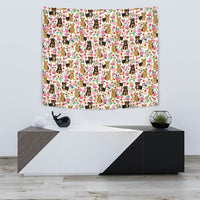 Yorkie Dog Floral Print Tapestry-Free Shipping - Deruj.com