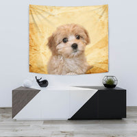 Cavapoo On Yellow Print Tapestry-Free Shipping - Deruj.com
