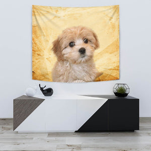Cavapoo On Yellow Print Tapestry-Free Shipping - Deruj.com