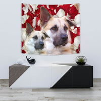 Chinook Dog On Red Print Tapestry-Free Shipping - Deruj.com