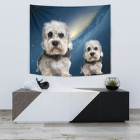 Dandie Dinmont Terrier On Blue Print Tapestry-Free Shipping - Deruj.com