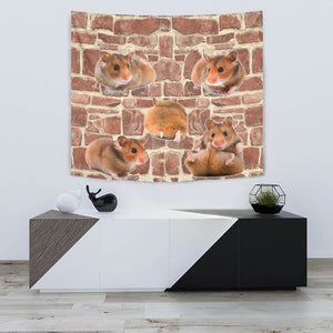 Djungarian Hamster On Wall Print Tapestry-Free Shipping - Deruj.com