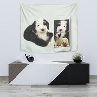 Cute Old English Sheepdog Print Tapestry-Free Shipping - Deruj.com