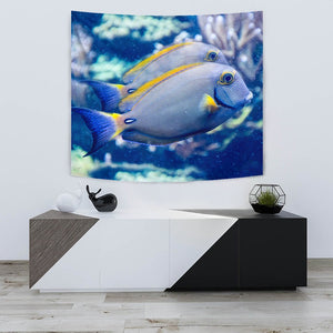 Grey And Yellow Tang Fish Print Tapestry-Free Shipping - Deruj.com