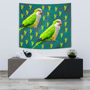 Monk Parakeet Parrot Print Tapestry-Free Shipping - Deruj.com