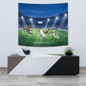 Italian Greyhound Playing football Print Tapestry-Free Shipping - Deruj.com