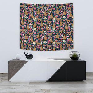 Brussels Griffon Dog Floral Print Tapestry-Free Shipping - Deruj.com