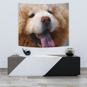 Chow Chow Dog Blue Tongue Print Tapestry-Free Shipping - Deruj.com