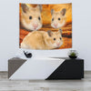 Golden Hamster On Yellow Print Tapestry-Free Shipping - Deruj.com