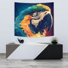 Blue And Yellow Macaw Parrot Vector Art Print Tapestry-Free Shipping - Deruj.com