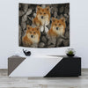 Icelandic Sheepdog On Black Print Tapestry-Free Shipping - Deruj.com