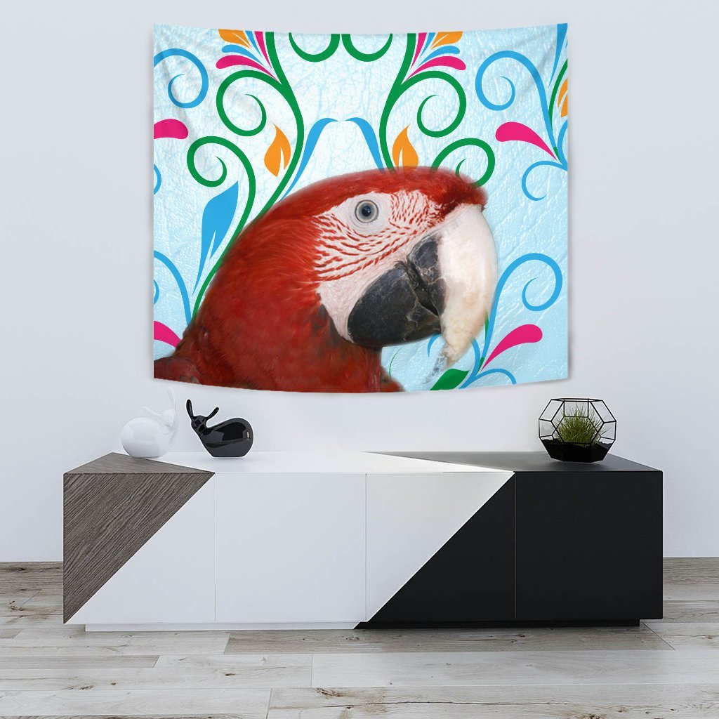 Red-and-green Macaw Parrot Print Tapestry-Free Shipping - Deruj.com