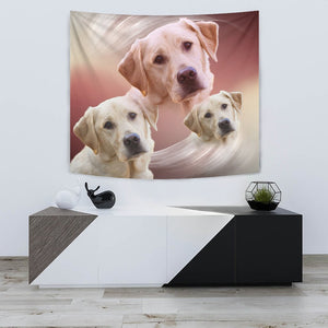 Labrador Retriever On Soft Cream Print Tapestry-Free Shipping - Deruj.com