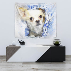 Chihuahua Dog Watercolor Art Print Tapestry-Free Shipping - Deruj.com