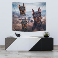 Cute Miniature Pinscher Print Tapestry-Free Shipping - Deruj.com