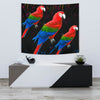 Red And Green Macaw Parrot Print Tapestry-Free Shipping - Deruj.com