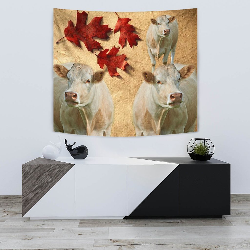 Charolais Cattle (Cow) Print Tapestry-Free Shipping - Deruj.com