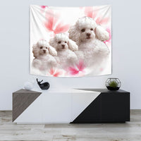 Cute Poodle On Soft Pink Print Tapestry-Free Shipping - Deruj.com