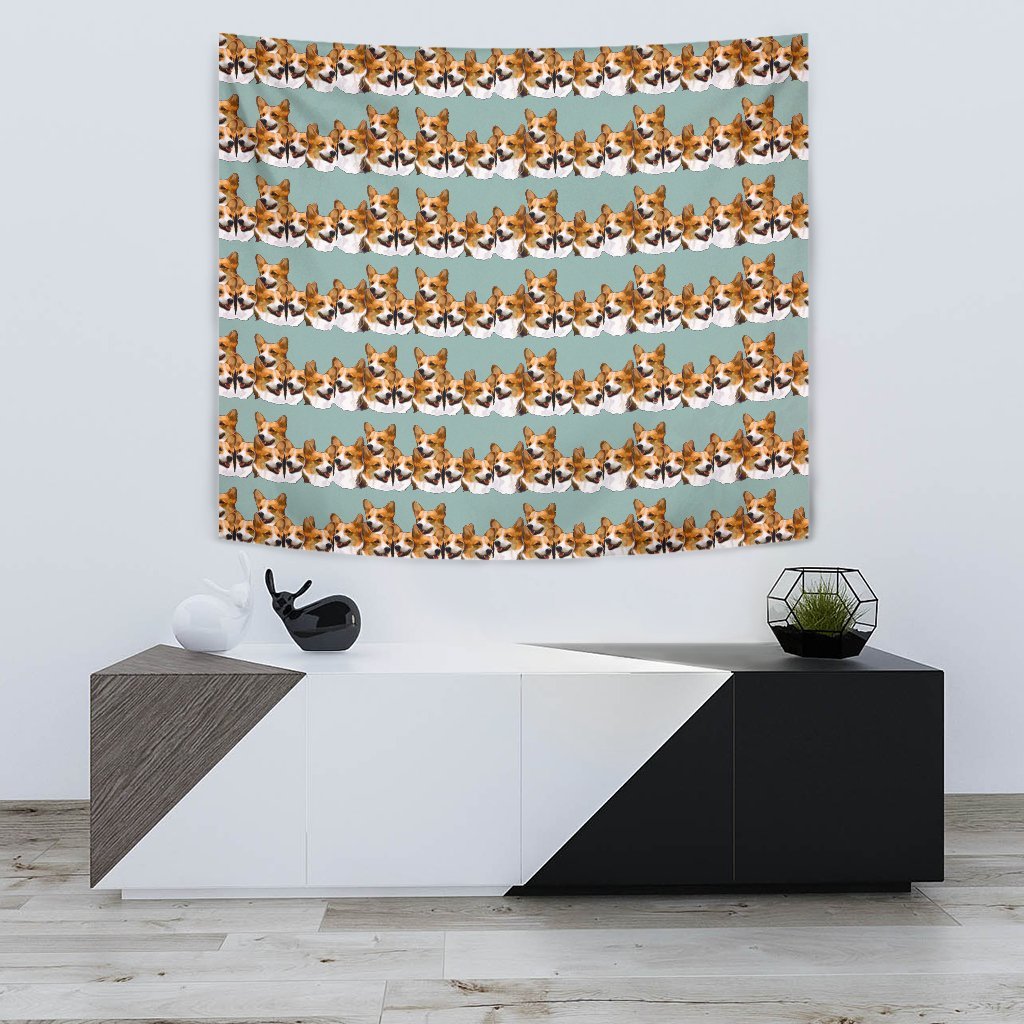 Cardigan Welsh Corgi Dog Pattern Print Tapestry-Free Shipping - Deruj.com